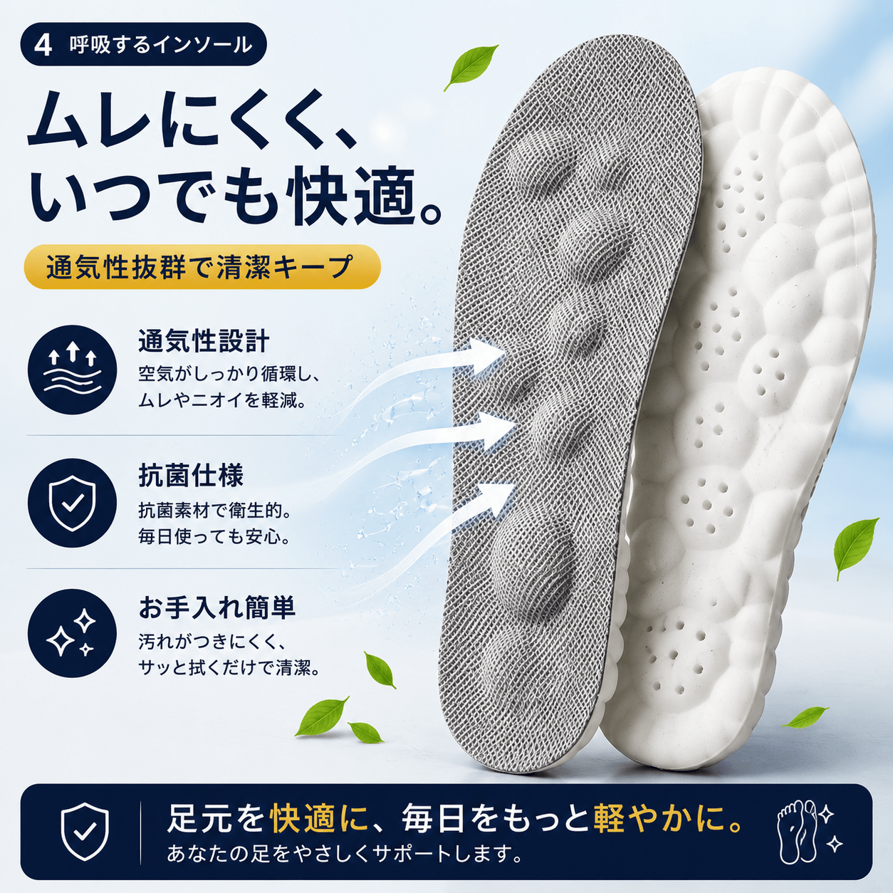 FuwaSole 4D - まるで雲の上。ふわっと包み、足の疲れをリセット。 - KAWSAYS