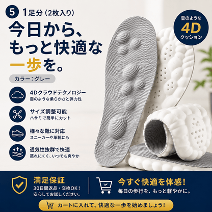 FuwaSole 4D - まるで雲の上。ふわっと包み、足の疲れをリセット。 - KAWSAYS